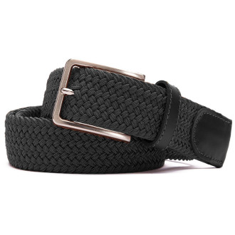 Curea Bărbătească Împletită Elastică Gri, Latime 3.5 cm - Extensibilă 