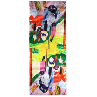 Eșarfă Eleganță Bohemiană cu Design Dual -  Mătase, 180x70 cm