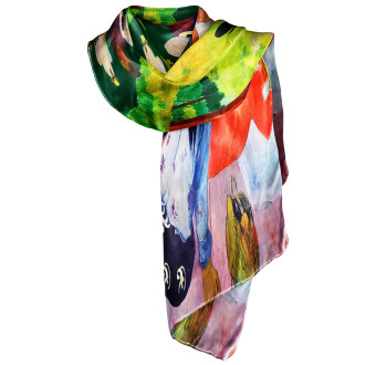Eșarfă Eleganță Bohemiană cu Design Dual -  Mătase, 180x70 cm