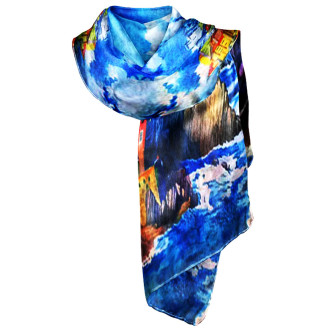 Esarfă Din Mătase, Două Fețe, "Color Storm" - Perfect Style 