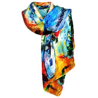 Esarfă Din Mătase, Două Fețe, "Color Storm" - Perfect Style 