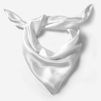 Eșarfă Albă, Copii, Satin Mătăsos, Baieti, Fete, - "Cloudlet Cozy"