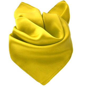 Eșarfă Damă Satin de Mătase Galbenă, Dimensiune Medie 70 x 70 cm