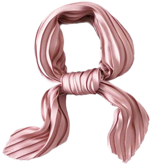 Esarfa_satin_plisata_roz_pudrat_eleganta