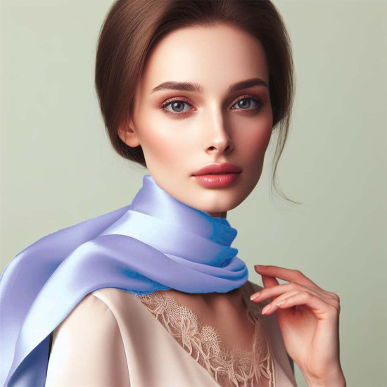 Eșarfă de mătase Mov Lila 185x90 cm – Accesoriu rafinat pentru femei