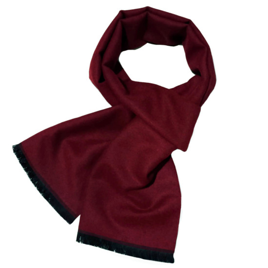 Eșarfă bărbătească Burgundy Noir din cașmir și mătase Eșarfă bărbați din cașmir și mătase, "Burgundy Noir"
