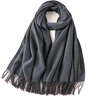 Esarfa din Casmir, Gri Grafit, "Refined Warmth"