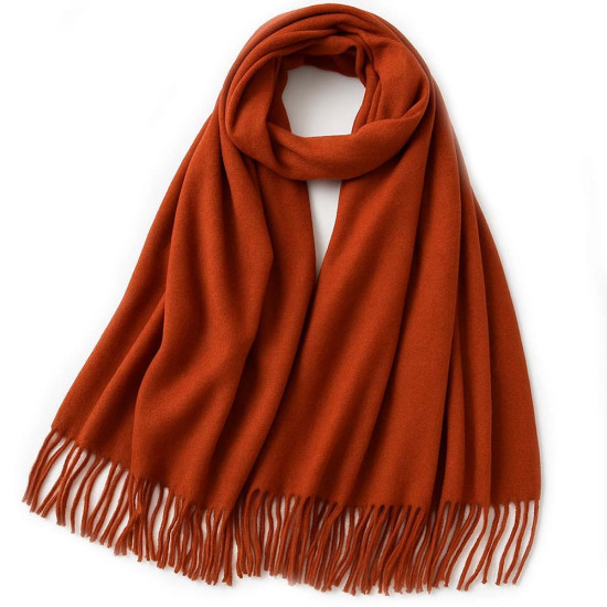 esarfa unisex casmir portocaliu caramiziu