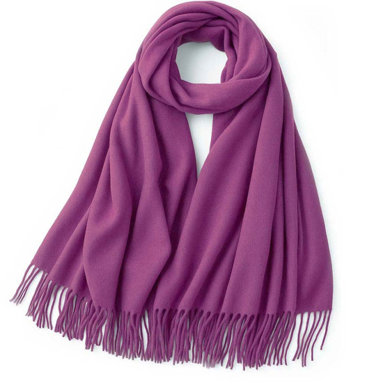 Accesoriu Elegant din Material Moale și Fin Eșarfă Violet Purpuriu din Cașmir