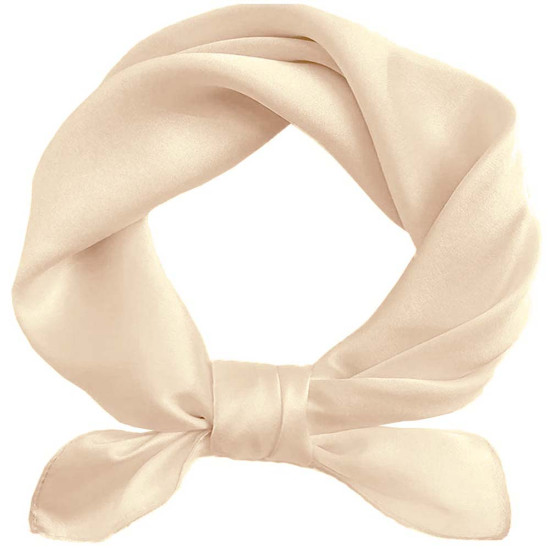 Esarfa de Matase Naturala Culoare Crem Patrata 60x60 cm