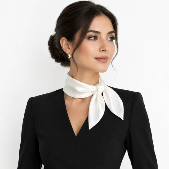 Eșarfă albă damă elegantă 70x70 cm esarfa dama alba 70x70 cm eleganta