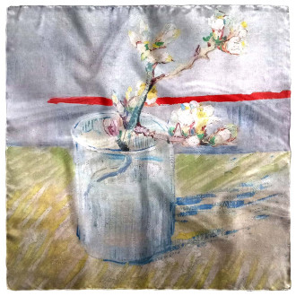 Eșarfă Fantezie din Mătase - Bijuteria Florilor - Colecția Eșarfe Dame, 70x70 cm
