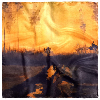 Eșarfă Damă "Pictura Naturii" din Mătase, Formă Pătrată, 70x70 cm