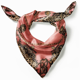 Eșarfă de Damă "Luxor Rosa" -  Motiv Baroc și Leopard