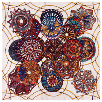 Eșarfa Elegantă de Damă Avangardistă - Vâscoză și Mătase, Multicoloră, 70x70 cm
