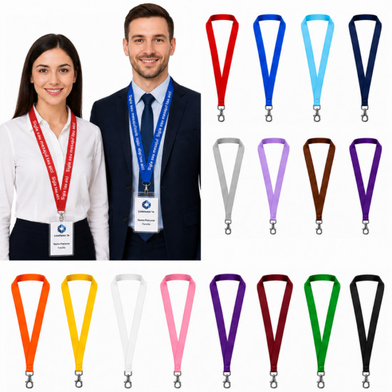 Lanyard-uri personalizate cu logo și text realizate la comandă